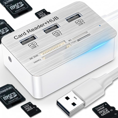 USB-jaotur 7in1 kiire SD ja microSD kaardilugeja