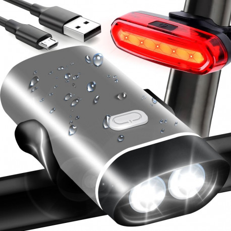 Jalgratta esi- ja tagatuled s093 LED USB võimsad eredad