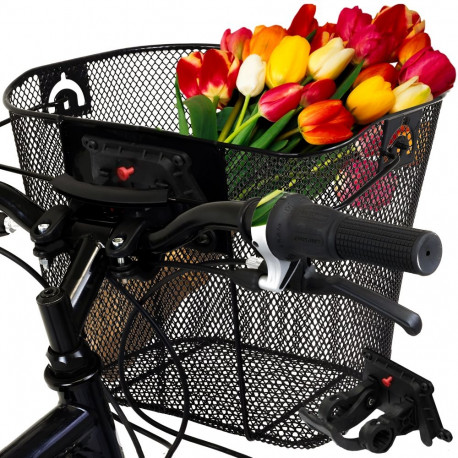 Jalgrattakorv metallist suur linna juhtrauale kiirkinnitusega