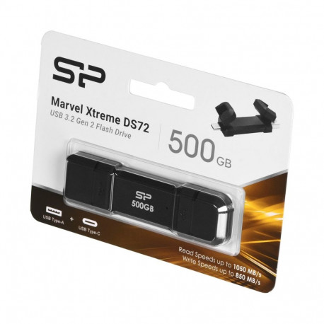 Silicon Power mälupulk DS72 500GB USB Type-A / USB Type-C 3.2 Gen 2 (3.1 Gen 2), must