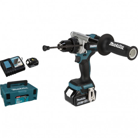"Akku-Schlagbohrschrauber DHP492RTJ, 18Volt (blau/schwarz, 2x Li-Ionen-Akku 5,0Ah, MAKPAC Gr.2)"