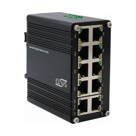 EXSYS EX-62025 10-Port tööstuslik Etherneti lüliti