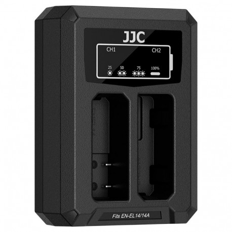 Battery Charger - JJC DCH ENEL14A USB Dual Battery Charger For Nikon EN EL14/EN EL14A Black