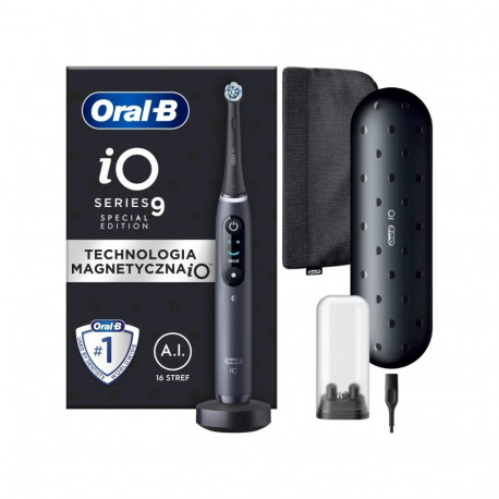 Oral-B elektriline hambahari iO9 Series laetav täiskasvanutele 1 harjapea 7 režiimi, must Special Ed