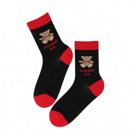 SOKISAHTEL AITÄH puuvillased sokid armsa karuga 444