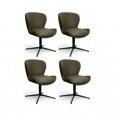 Söögitool NICLAS 4tk, oliivirohelise nahaga