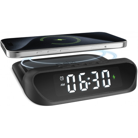 SBS alarm clock + wireless charger 15W (opened package)