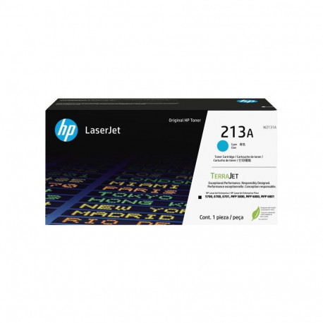 Toner Cartridge - HP 213A W2131A Original Toner, Yields 2,400–4,400 Pages, Cyan