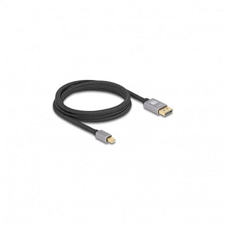 Delock Mini DisplayPort - DisplayPort kaabel 8K 60Hz 2m metallist ilma lukustusfunktsioonita, hall