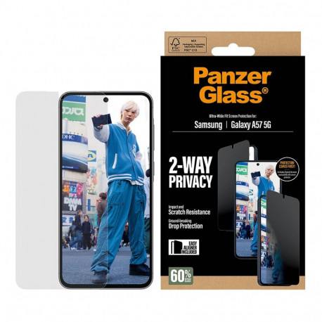"PanzerGlass Privacy Displayschutz Samsung Galaxy A57 Ultra-Wide Fit EasyAligner"