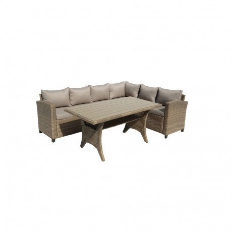 OUTDOOR FURNITURE SET BEIGE 179X66X73