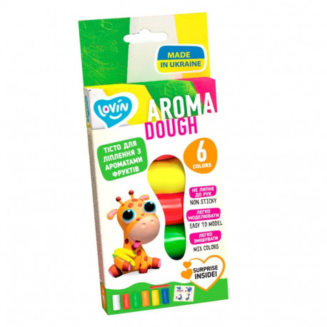 6 värvi aroomi plastiliinide komplekt