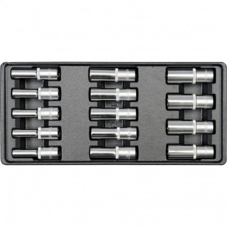 Pvc Tray With 14Pcs Deep Sockets 1/2 YT-5539 YATO
