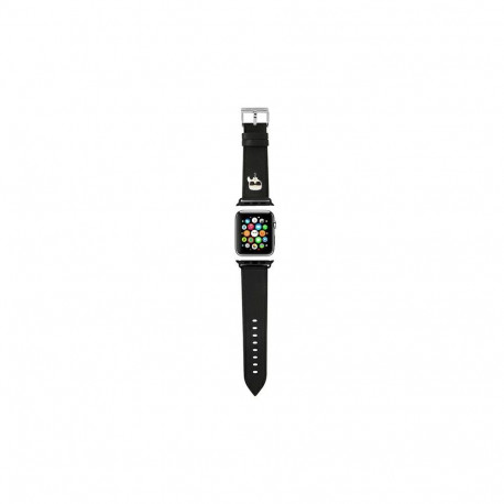 Karl Lagerfeld Ikonik Saffiano Karl Heads Strap for Apple Watch (38 / 40 / 41 mm) - Black