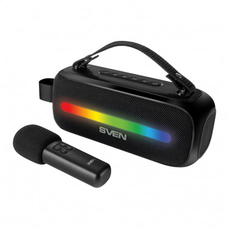 Speaker SVEN PS-255, black (12W, Bluetooth, FM, USB, karaoke mic, 3600mAh)