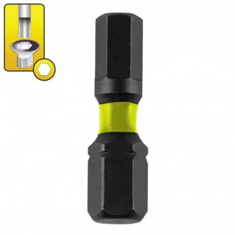 Końcówki wkrętakowe udarowe hex h4x25mm, 2szt blister