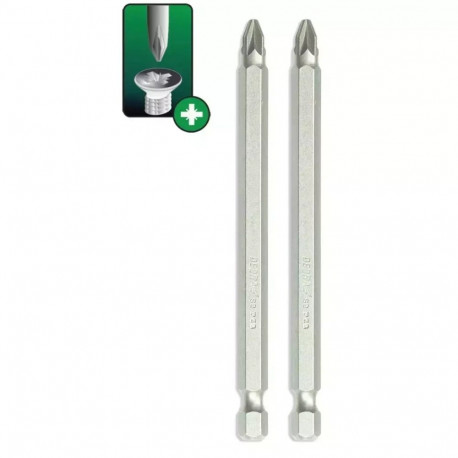 Końcówki wkrętakowe pozidriv pz2x100mm, 2szt blister