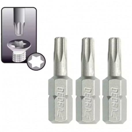 Końcówki wkrętakowe torx t15x25mm, 3szt blister