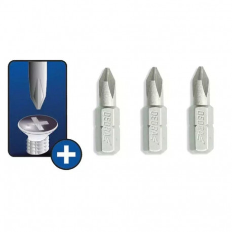 Końcówki wkrętakowe phillips ph3x25mm, 3szt blister