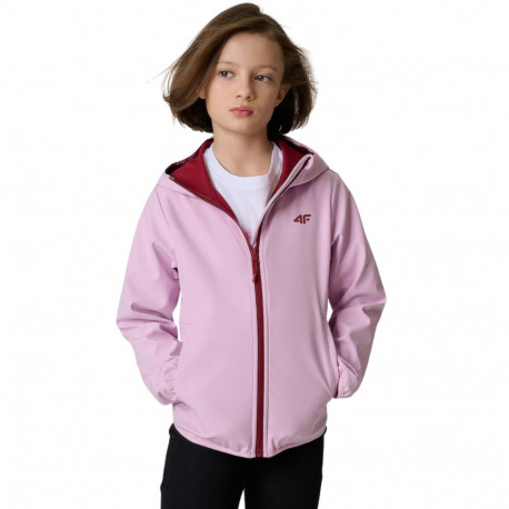 Kurtka dla dziewczynki softshell 4F F478 jasny fiolet 4FJWSS26TSOFF478 52S 134cm