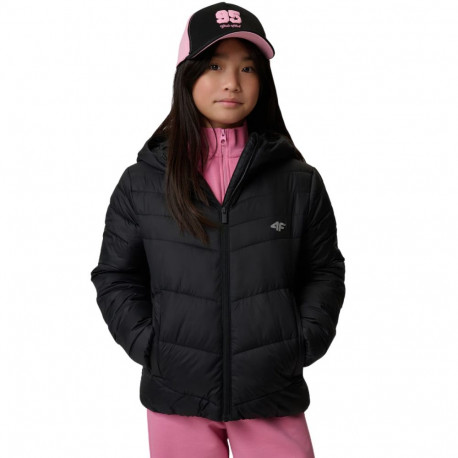 Kurtka dla dziewczynki 4F F0739 głęboka czerń 4FJWSS26TDJAF0739 20S 164cm