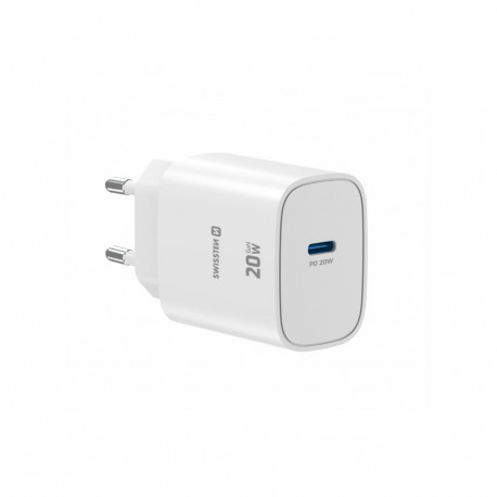 Swissten Edge Travel Charger USB-C GaN 20W White