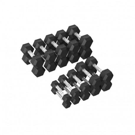 Hantlite komplekt TUNTURI Platinum Hex Rubber Dumbbells, 1-10 kg