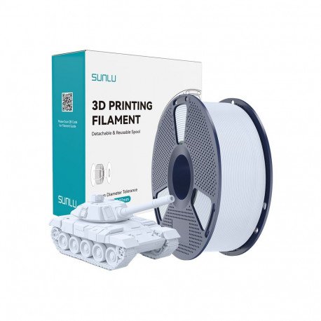 3D Printing Filament - Sunlu PLA+ High-Speed 1.75 mm Filament, High Impact Resistance, White
