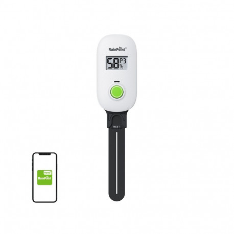 Smart Garden Device - RainPoint WiFi Soil Hydration Meter, Real-Time Data, Waterproof, Green