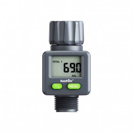 Water Flow Meter - RainPoint Digital Water Flow Meter ±3% Accuracy, 4 Reading Modes, Waterproof Blac