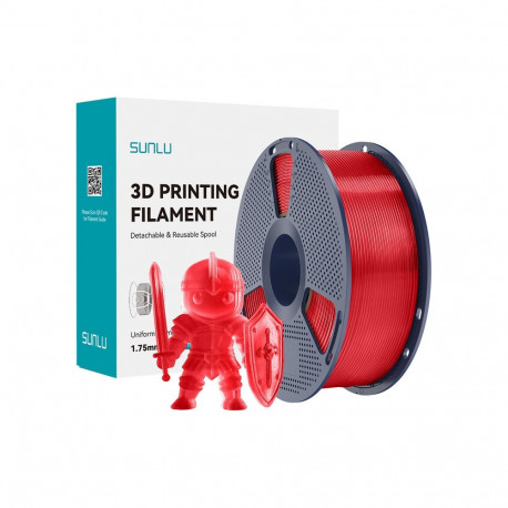 3D Printing Filament - Sunlu PLA+ 1.75 mm Filament, Impact Resistance 8 kJ/m², Transparent Red
