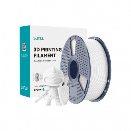 3D Printing Filament - Sunlu PLA+ 1.75 mm Durable High Impact Resistance White
