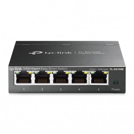 Networking Switch - TP-Link 5-Port Gigabit Easy Smart Switch, VLAN, QoS, Web Management - Black