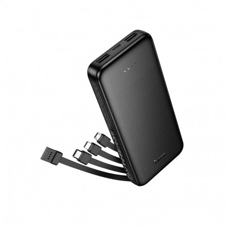 Powerbank Hoco 10000 mAh 2A with four built-in cables USB A + USB C+ Lightning + Micro USB J163 blac