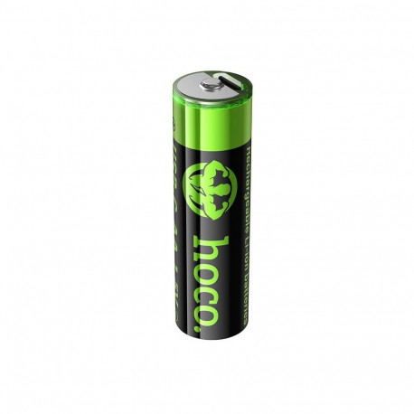 Rechargeable battery R6 (AA) 860 mAh with USB C + cable USB A to 2 x USB C 2 pcs Hoco JA3 black