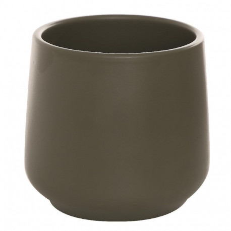 CERAMIC POT SATURN D16 BROWN MATTE