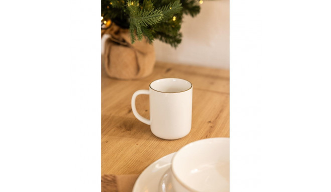 MUG WITH GOLD RIM WHITE 340ML