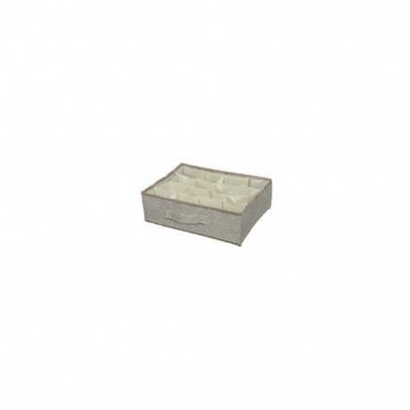 BOXSTORAGE 16 GRID 35X27X9CM BEIGE TEXT