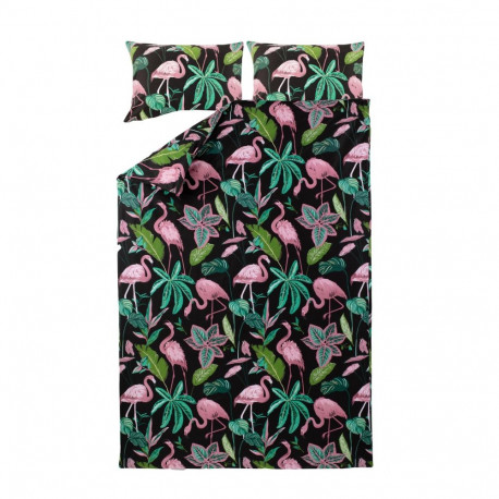voodipesukomplekt Flamingo satiin 200x220CM