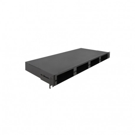 patchpaneel 19" LWL HD 1HE sobib kassettidele ja LWL adapterpaneelidele, must