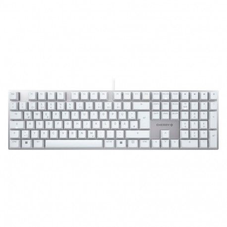 klaviatuur KC 200 MX DE-paigutus Cherry MX2A Silent Red, valge/hõbedane
