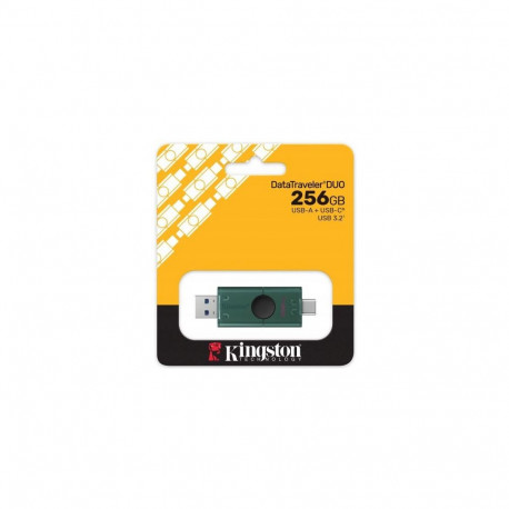 Kingston Pendrive 256GB DataTraveler Duo G2 USB + Type-C 3.2 Black/ Green EU (DTDEG2/256GB)