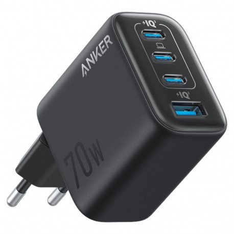 Anker laadija Zolo 70W 3x USB-C 1x USB-A, tumehall