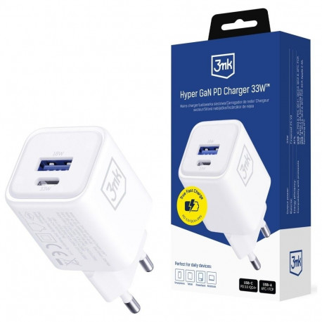 Laadija GaN 33W QC4+ PPS AFC FCP SCP, valge