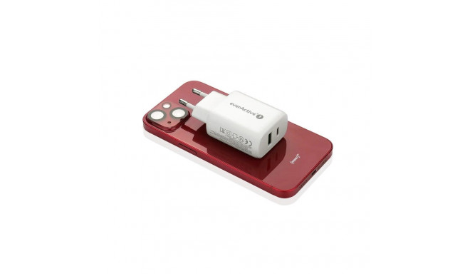 Charger - EverActive Quick Charge 3.0 & USB-C PD PPS 25W White