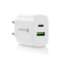 Charger - EverActive Quick Charge 3.0 & USB-C PD PPS 25W White