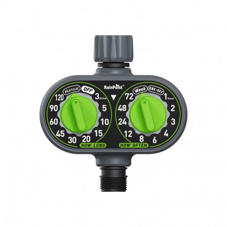 Irrigation Controller - RainPoint ITV121 3–120 Min Runtime, 1–7 Days Frequency, IP54 Outdoor