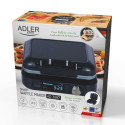 Waffle Maker - ADLER AD 3087 2 Rectangular Waffles Adjustable Temp Timer Non-Stick