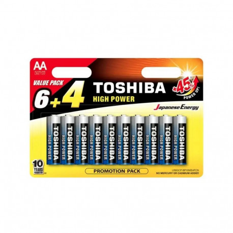 TOSHIBA AA leelispatareid 10 tk pakis