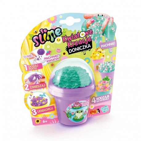 Zestaw kreatywny so slime kwiatowe kreacje - doniczka fioletowa